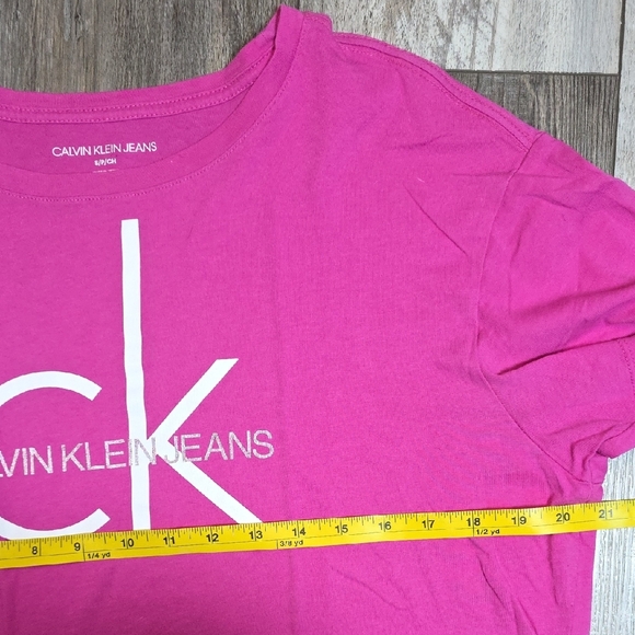 Calvin Klein | Cotton Blend Iconic "CK" Monogram Logo, Cropped Graphic Tee *NWOT - Picture 3 of 6